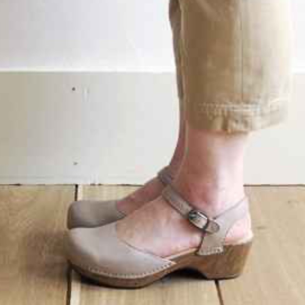 Danilo 'Sam' Leather Mary Jane Clog in Sand Dollar, Size 42 beige fit like 41.5